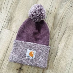 Carhartt purple Beanie with pompom